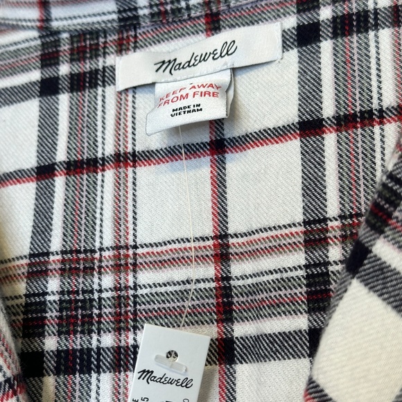 Madewell Plaid Flannel PJ Top Mens Tailored Style Button Up Pocket Sleep Shirt - Picture 12 of 16